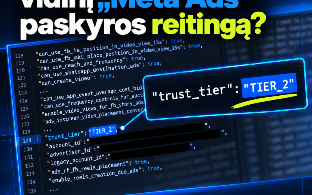 Koks tavo «META Ads» paskyros vidinis reitingas?